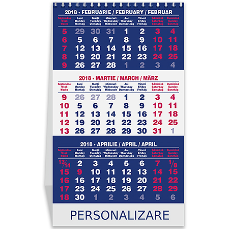 Calendar triptic de birou