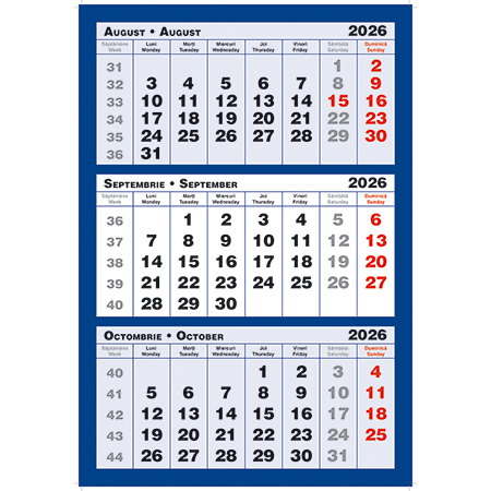 Calendar Triptic 3 culori